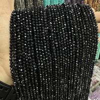 1 Piece Diameter 2mm Diameter 3mm Diameter 4mm Hole Under 1mm Hole 1~1.9mm Black Pointed Crystal Solid Color Polished Beads main image 3