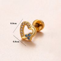 1 Piece Ear Cartilage Rings & Studs Simple Style Classic Style Star Heart Shape Copper Polishing Inlay Diamond 18K Gold Plated Ear Cartilage Rings & Studs sku image 21