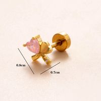 1 Piece Ear Cartilage Rings & Studs Simple Style Classic Style Star Heart Shape Copper Polishing Inlay Diamond 18K Gold Plated Ear Cartilage Rings & Studs sku image 18