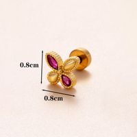 1 Piece Ear Cartilage Rings & Studs Simple Style Classic Style Star Heart Shape Copper Polishing Inlay Diamond 18K Gold Plated Ear Cartilage Rings & Studs sku image 9