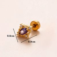 1 Piece Ear Cartilage Rings & Studs Simple Style Classic Style Star Heart Shape Copper Polishing Inlay Diamond 18K Gold Plated Ear Cartilage Rings & Studs sku image 10