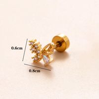 1 Piece Ear Cartilage Rings & Studs Simple Style Classic Style Star Heart Shape Copper Polishing Inlay Diamond 18K Gold Plated Ear Cartilage Rings & Studs sku image 20