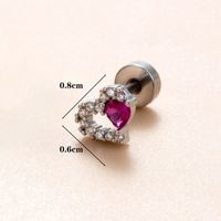 1 Piece Ear Cartilage Rings & Studs Simple Style Classic Style Star Heart Shape Copper Polishing Inlay Diamond 18K Gold Plated Ear Cartilage Rings & Studs sku image 5