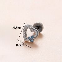 1 Piece Ear Cartilage Rings & Studs Simple Style Classic Style Star Heart Shape Copper Polishing Inlay Diamond 18K Gold Plated Ear Cartilage Rings & Studs sku image 11