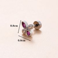 1 Piece Ear Cartilage Rings & Studs Simple Style Classic Style Star Heart Shape Copper Polishing Inlay Diamond 18K Gold Plated Ear Cartilage Rings & Studs sku image 2