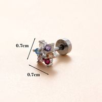 1 Piece Ear Cartilage Rings & Studs Simple Style Classic Style Star Heart Shape Copper Polishing Inlay Diamond 18K Gold Plated Ear Cartilage Rings & Studs sku image 13