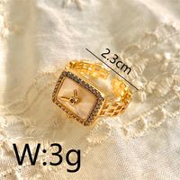 Copper 18K Gold Plated IG Style Y2K Simple Style Inlay Round Oval Flower Pearl Zircon Open Rings Rings main image 2