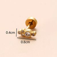 1 Piece Ear Cartilage Rings & Studs Classic Style Star Flower Butterfly 316 Stainless Steel  Copper Polishing Inlay Zircon 18K Gold Plated Ear Cartilage Rings & Studs sku image 8