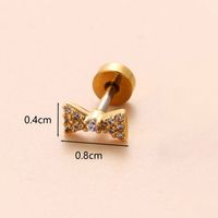 1 Piece Ear Cartilage Rings & Studs Classic Style Star Flower Butterfly 316 Stainless Steel  Copper Polishing Inlay Zircon 18K Gold Plated Ear Cartilage Rings & Studs sku image 20