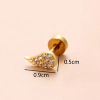 1 Piece Ear Cartilage Rings & Studs Classic Style Star Flower Butterfly 316 Stainless Steel  Copper Polishing Inlay Zircon 18K Gold Plated Ear Cartilage Rings & Studs sku image 14