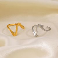 Elegant Simple Style Lines 304 Stainless Steel 18K Gold Plated Open Rings In Bulk main image 4