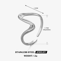 Elegant Simple Style Lines 304 Stainless Steel 18K Gold Plated Open Rings In Bulk sku image 1