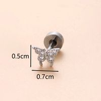 1 Piece Ear Cartilage Rings & Studs Classic Style Star Flower Butterfly 316 Stainless Steel  Copper Polishing Inlay Zircon 18K Gold Plated Ear Cartilage Rings & Studs sku image 1
