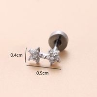 1 Piece Ear Cartilage Rings & Studs Classic Style Star Flower Butterfly 316 Stainless Steel  Copper Polishing Inlay Zircon 18K Gold Plated Ear Cartilage Rings & Studs sku image 12
