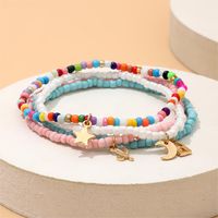 Vacation Beach Pastoral Star Moon Lock Synthetic Resin Alloy Wholesale Anklet main image 3