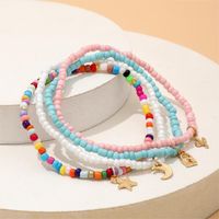Vacation Beach Pastoral Star Moon Lock Synthetic Resin Alloy Wholesale Anklet main image 5