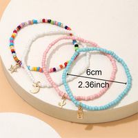 Vacation Beach Pastoral Star Moon Lock Synthetic Resin Alloy Wholesale Anklet main image 2