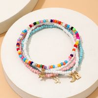 Vacation Beach Pastoral Star Moon Lock Synthetic Resin Alloy Wholesale Anklet sku image 1