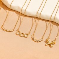 304 Stainless Steel 18K Gold Plated Sweet Simple Style Plating Inlay Solid Color Zircon Pendant Necklace main image 6