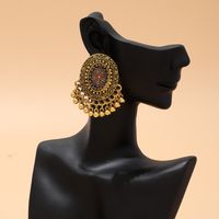 1 Pair Ethnic Style Bohemian Tassel Flower Plating Inlay Alloy Plastic Patch Drop Earrings main image 5