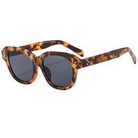 Retro Sweet Solid Color Leopard Ac Square Full Frame Women's Sunglasses sku image 4