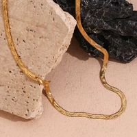 304 Stainless Steel 18K Gold Plated Simple Style Solid Color Necklace main image 3