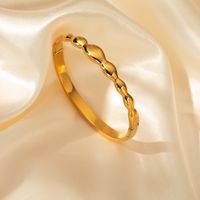 304 Stainless Steel Gold Plated Casual Simple Style Commute Waves Solid Color Bangle main image 1