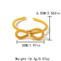 304 Stainless Steel Gold Plated Casual Elegant Romantic Bow Knot Bangle sku image 1