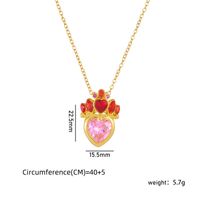 Copper Gold Plated Classic Style Plating Heart Shape Crown Pendant Necklace main image 2