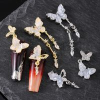 Sweet Shiny Butterfly Copper Inlaid Zircon Nail Decoration Accessories 6 Pieces main image 7