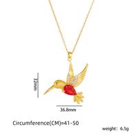 Copper Gold Plated Simple Style Plating Bird Zircon Pendant Necklace main image 2