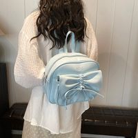 Medium Waterproof Solid Color Casual Shopping Women's Backpack sku image 2