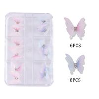 Princess Sweet Butterfly Copper Inlaid Zircon Nail Decoration Accessories A Pack Of 12 sku image 1