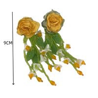 Sweet Flower Artificial Crystal Cloth Plating Women's Earrings main image 2