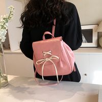 Medium Waterproof 13 Inch Solid Color Daily Shopping Women's Backpack main image 4