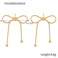 Titanium Steel 18K Gold Plated IG Style Simple Style Bow Knot Earrings Necklace sku image 3