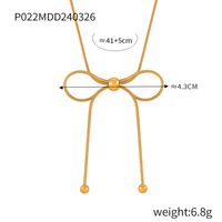 Titanium Steel 18K Gold Plated IG Style Simple Style Bow Knot Earrings Necklace sku image 4