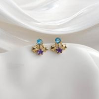 1 Par Elegante Romántico Brillante Forma De Corazón Nudo De Lazo Ahuecar Embutido Cobre Circón Pendientes sku image 5