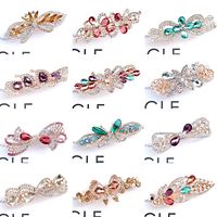Fashion Flower Butterfly Rhinestone Hollow Out Inlay Resin Rhinestones Hair Clip 1 Piece sku image 4