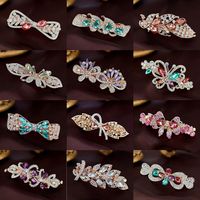 Fashion Flower Butterfly Rhinestone Hollow Out Inlay Resin Rhinestones Hair Clip 1 Piece sku image 5