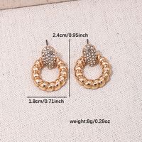 1 Pair Casual Simple Style Circle Hollow Out Inlay Zinc Alloy Rhinestones Drop Earrings main image 2