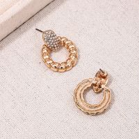 1 Pair Casual Simple Style Circle Hollow Out Inlay Zinc Alloy Rhinestones Drop Earrings main image 5