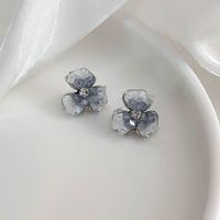 1 Pair Elegant Shiny Flower Inlay Zinc Alloy Rhinestones main image 7