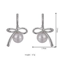 1 Pair Elegant Luxurious Bow Knot Patchwork Imitation Pearl Alloy Drop Earrings main image 3