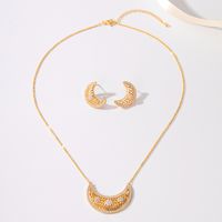 Copper 18K Gold Plated Simple Style Classic Style Inlay Solid Color Zircon Jewelry Set main image 2