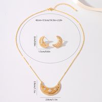 Copper 18K Gold Plated Simple Style Classic Style Inlay Solid Color Zircon Jewelry Set main image 3