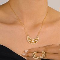 Copper 18K Gold Plated Simple Style Classic Style Inlay Solid Color Zircon Jewelry Set main image 1