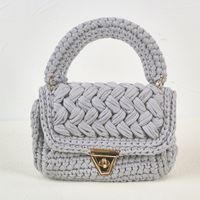 Women's Polyester Color Block Elegant Ethnic Style Square Lock Clasp Handbag sku image 22