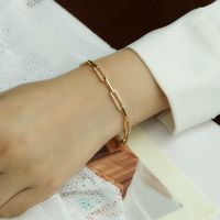 Sterling Silver K Gold Plated Elegant Lady Classic Style Inlay Geometric Zircon Bracelets main image 4