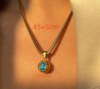 304 Stainless Steel Titanium Steel 18K Gold Plated IG Style Modern Style Classic Style Plating Inlay Geometric Zircon Pendant Necklace main image 2